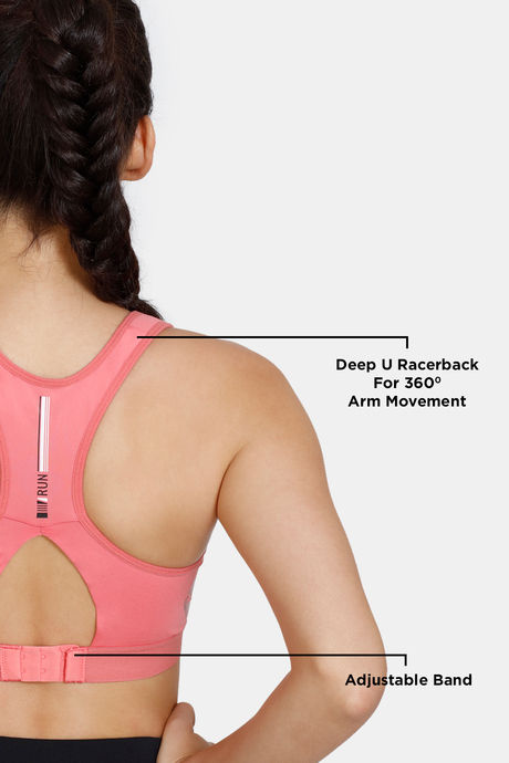 Zelocity High Impact Quick Dry Sports Bra - Tea Rose — image 10